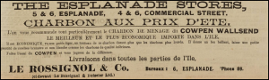 Esplanade Stores were run by Le Rossignol and Company