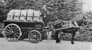 A Jersey van laden with potatoes