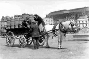 A horse and van photographed by Edwin Dale in 1904