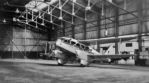 Rapide in hangar, 1950s