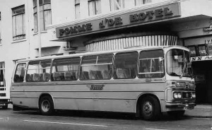Mascot coach at the Pomme d'Or Hotel