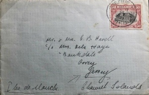 A letter sent from Belgium to a de La Haye household in Gorey during the Great War