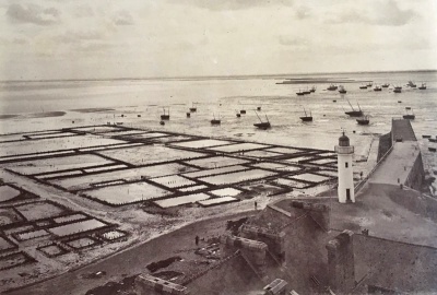 Oyster beds in Cancale on the north Brittany coast, not far from Saint Malo