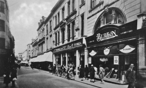 Burton's, Woolworth and the awnings of Noel and Porter beyond