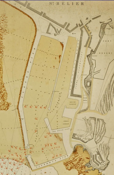 Close-up of the harbour area