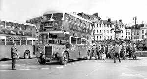 Queuing for a bus in the 1960s