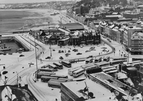 Snow covers the Weighbridge in the late 1970s or early '80s