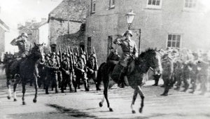 Occupying troops parade