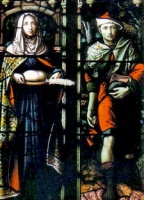 A detail from one of Bosdet's windows at St Brelade's Parish Church