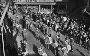 The Band of the Island of Jersey passing through York Street