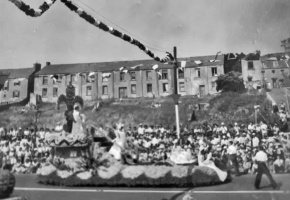 Another picture of the basket works viewed from Victoria Avenue during a Battle of Flowers