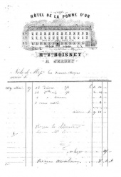 A bill for a Freemasons' dinner in 1869. The total price for 52 diners was £9 11s