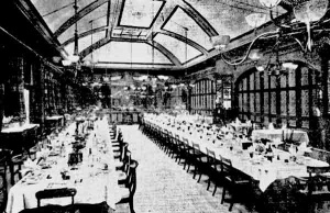The dining room ready for a large function in 1897 ...