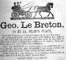 George Le Breton, stables and carriage hire in Seaton Place