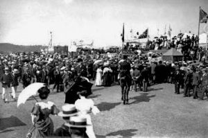 An early photograph of race day, showing what a major social event it was