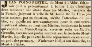 Two Poingdestre houses for sale in 1825