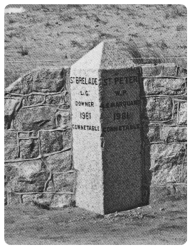 This stone marks the boundary with St Brelade - picture taken in 1981
