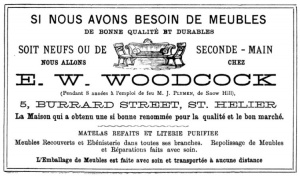 1887 advert from L'Almanach de la Gazette de Jersey