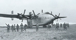 An unorthodox landing place for a Sandhurst exercise in 1965 - Picture Evening Post