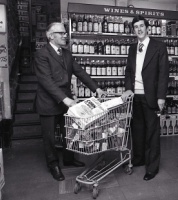 John Benest with a competition prizewinner in 1977