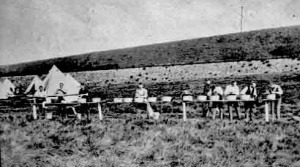 Early morning ablutions at a militia camp