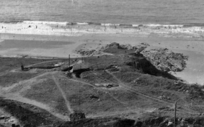 The view out to sea from Wiederstandnest La Carriere at the southern end of the bay