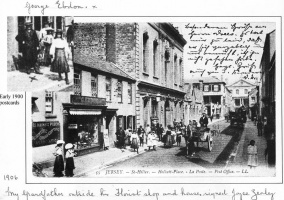 The sign on the left of this LL postcard from the 1900s advertises The Scientific Dress Cutting Association at 75 Halkett Place. This was a branch of a London organisation. It is possible that this business developed from the sewing machine business in the 1862 advertisement (left) but it would not have been at the same premises, because 75 Halkett Place was still numbered as part of Grove Place in 1862.