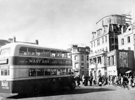 The bus station in the very early weeks of the Occupation