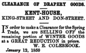 This 1859 advert showed that Colebrook's drapery store was here much earlier than previously thought
