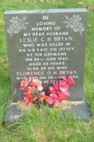 Leslie Bryan, who was killed in the air raid on 28 June 1940, which signalled the start of the German Occupation of Jersey, was buried in Almorah Cemetery