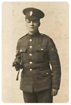 Corporal Henry Francis Journeaux, MM, was the son of Alfred Francis Journeaux and Ellen Augusta Lavinia Stephens, of Philips Street, St Helier. At the time of joining the Army he was living in Kensington Place, St Helier, and working for the Victoria Dairy Company. A member of 7th Royal Irish Rifles band he was wounded at Guillemont/Ginchy in September 1916. Evacuated for treatment to the Red Cross Hospital in Gloucester he returned to the front in 1917. In the fighting at Frezenberg in the third Battle of Ypres, he won the Military Medal but was severely wounded in the head, back and arms.