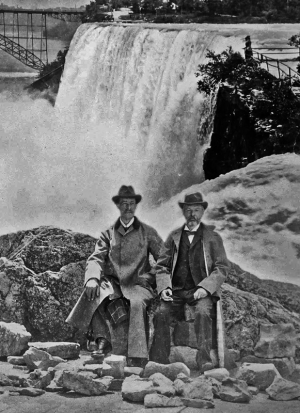 Cattle exporters Jean Perree and Francois Le Brocq at the Niagara Falls