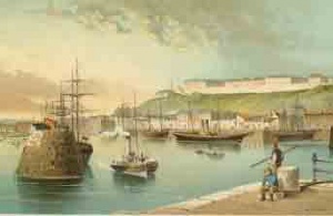 An impression of the harbour in 1890 ...