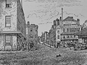 A view of the bottom of the Street in 1870