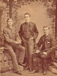 Joshua Laverty de Gruchy (1866-1915), and Noel de Gruchy (centre and right), with an unknown friend (Marjorie de Gruchy)