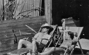 Off-duty soldiers soaking up the sun