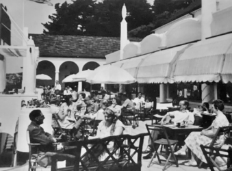 The sun terrace was a popular afternoon venue in the 1950s