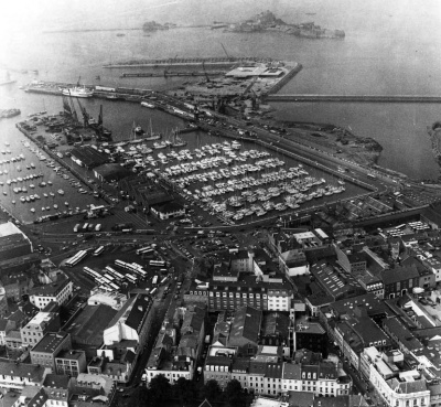 The harbour and town of St Helier
