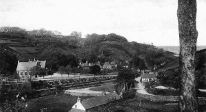 A distant view of Mont Les Vaux, with St Brelade's School on the left