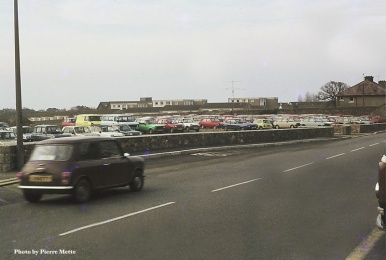 Cars lined up on the site of the former Bashford's Nurseries