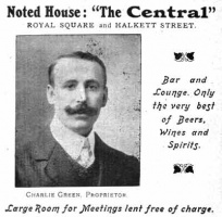 Advertisement for the Central bar in 1911