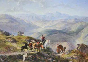Muleteers in the Appenines, 1864; Charles Poingdestre