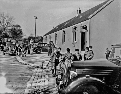 The Public Hall on polling day in a 1948 Senatorial election