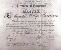 Augustus Philip Samson's master's certificate