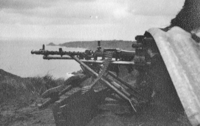 A machine gun position guarding the hotel