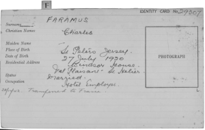 Occupation registration card