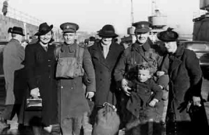 Soldiers on leave from France in 1940 with their families