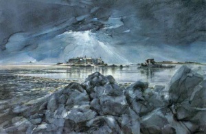 A painting of the Ecrehous by Michael Richecoeur