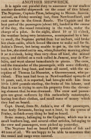 Report of the 1828 wreck of The Neptune