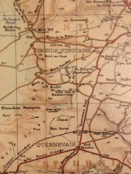 A map showing Les Quennevais racecourse in 1914